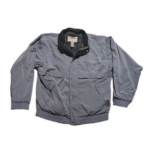 Vintage Tourney Gor-Tex Men’s LARGE Light Gray Front Zip Snap Waterproof Jacket